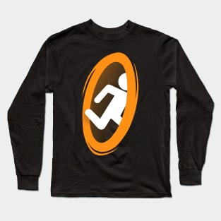 Orange portal - Back and Front - Video Game Long Sleeve T-Shirt